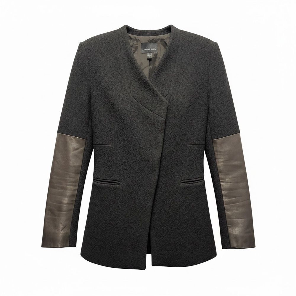 Judith & Charles Merino Wool and Leather Blazer
